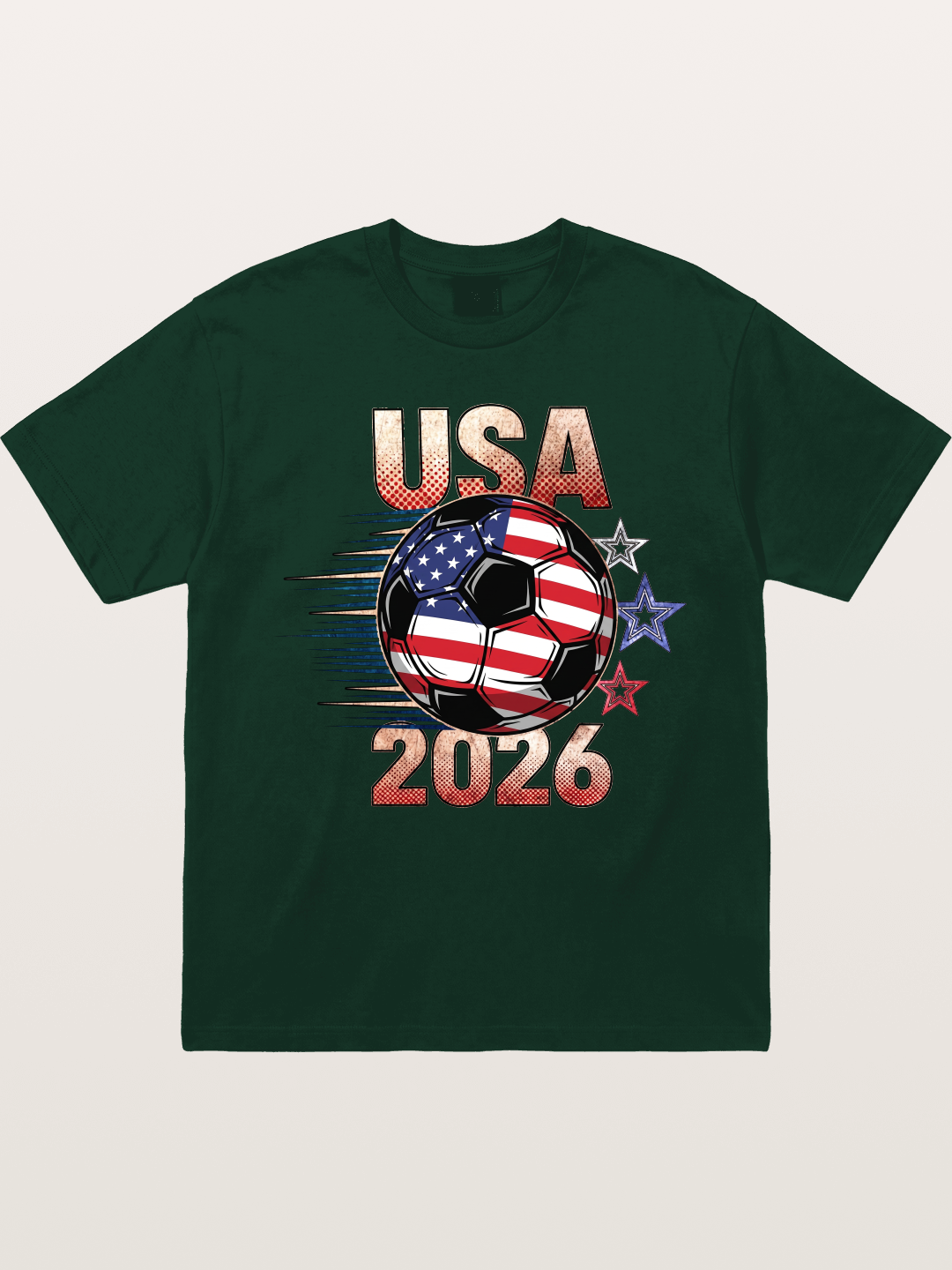 USA 2026 American Flag Soccer Ball Gildan T-shirt