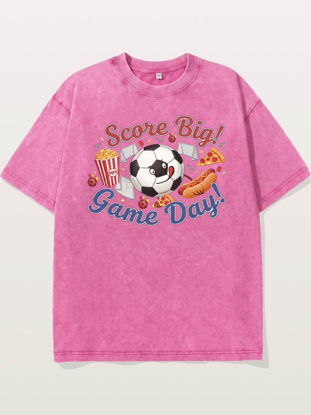 Game Day Snack Soccer Doodle Washed T-shirt