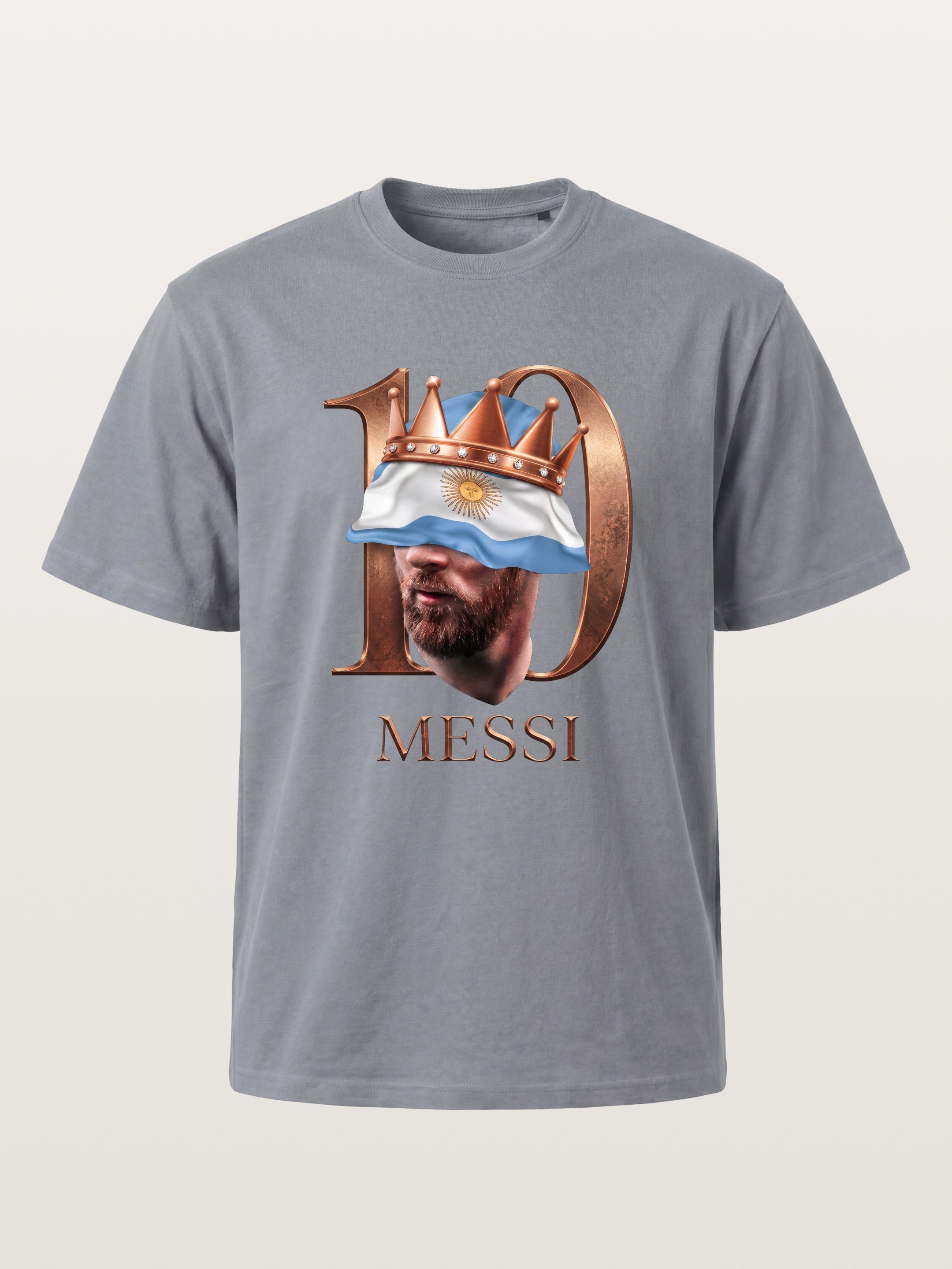 Messi Crown Argentina Flag Art Gildan T-shirt