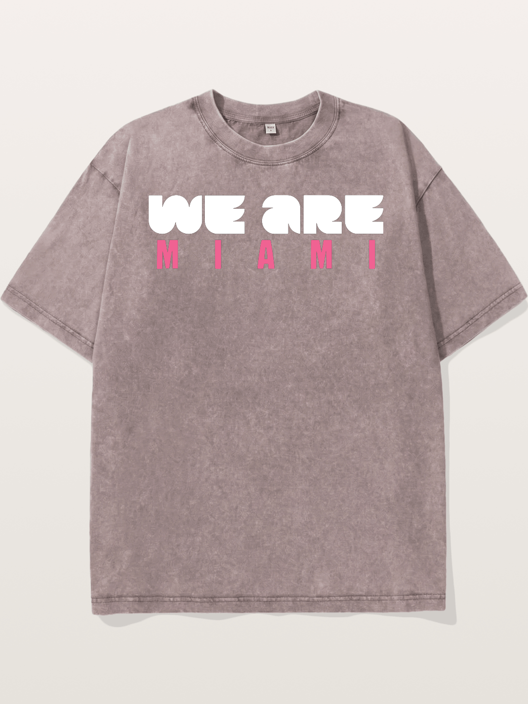 Miami Pink Patterned Letters Washed T-shirt