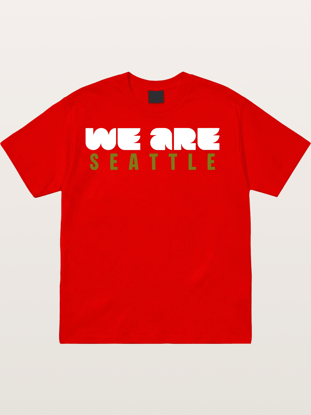 Seattle Olive Green Typography Cotton T-shirt