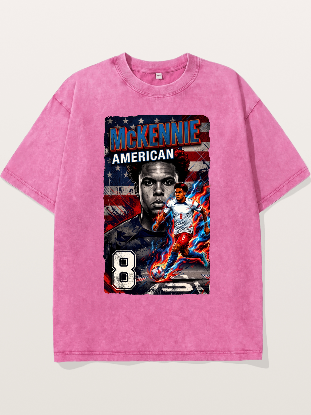 Weston Mckennie Fiery Retro Design Washed T-shirt