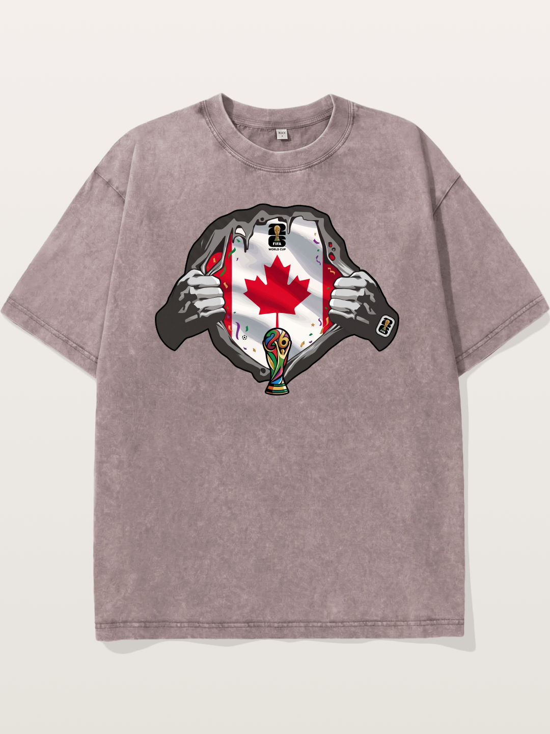 Canada Flag World Cup Poster Washed T-shirt