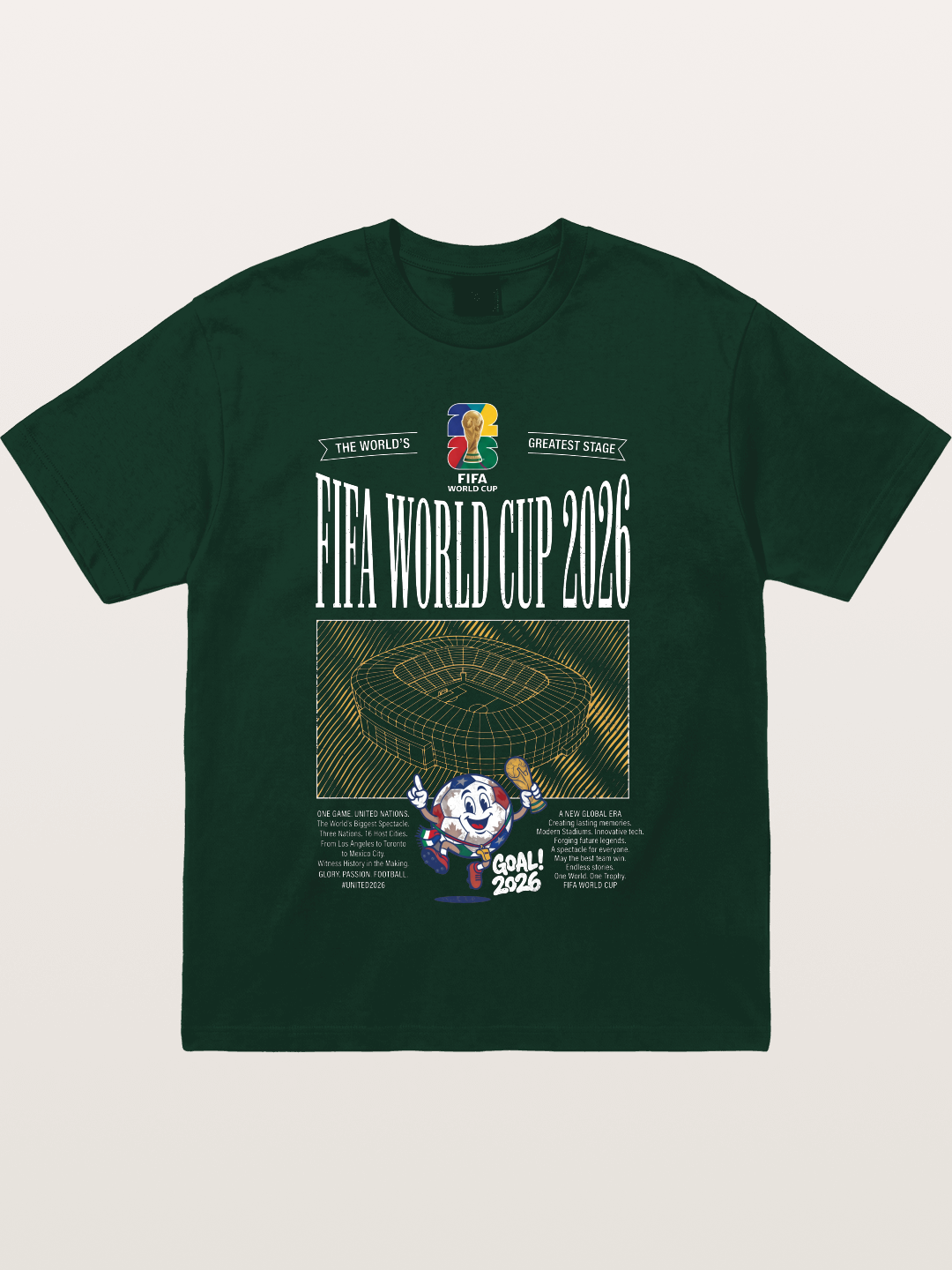 2026 WC Stadium Mascot Line Art Gildan T-shirt