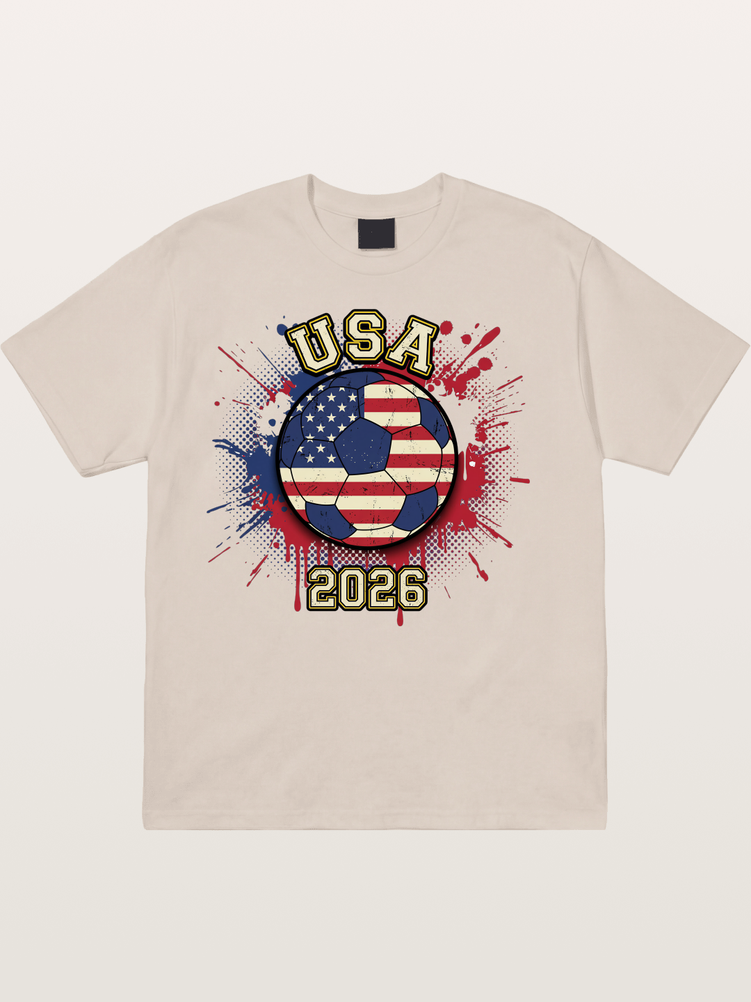 USA 2026 Soccer Ball Print Cotton T-shirt