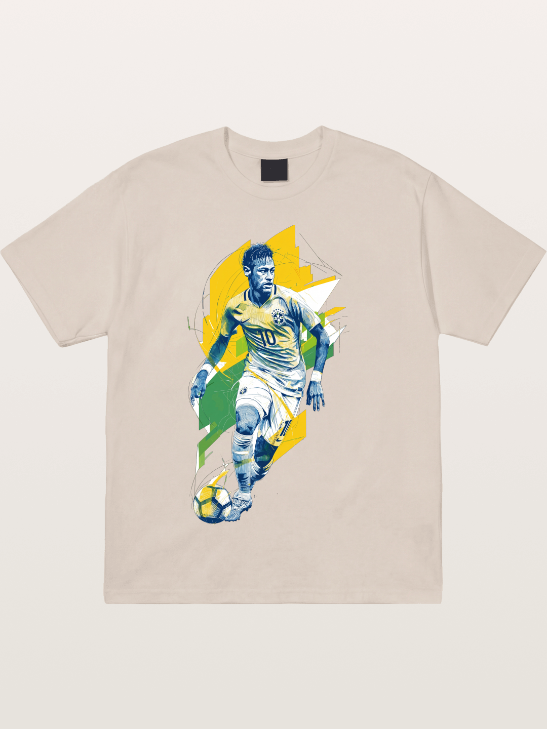 Neymar Brazil Geometric Print Cotton T-shirt