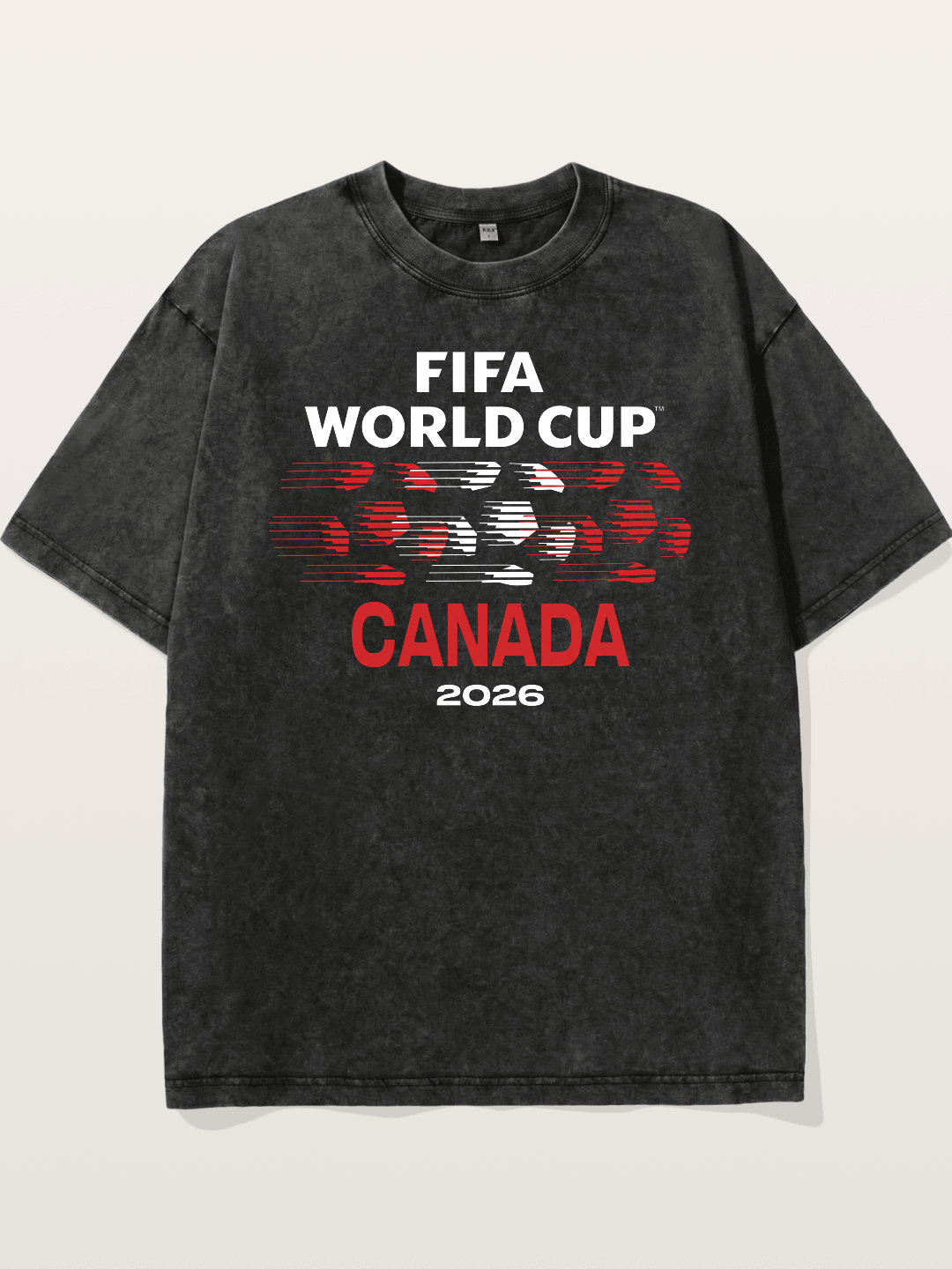 Canada WC 2026 Speed Text Design Washed T-shirt