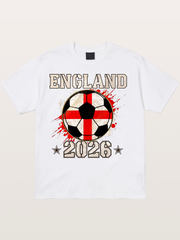 England 2026 Soccer Cross Flag Cotton T-shirt