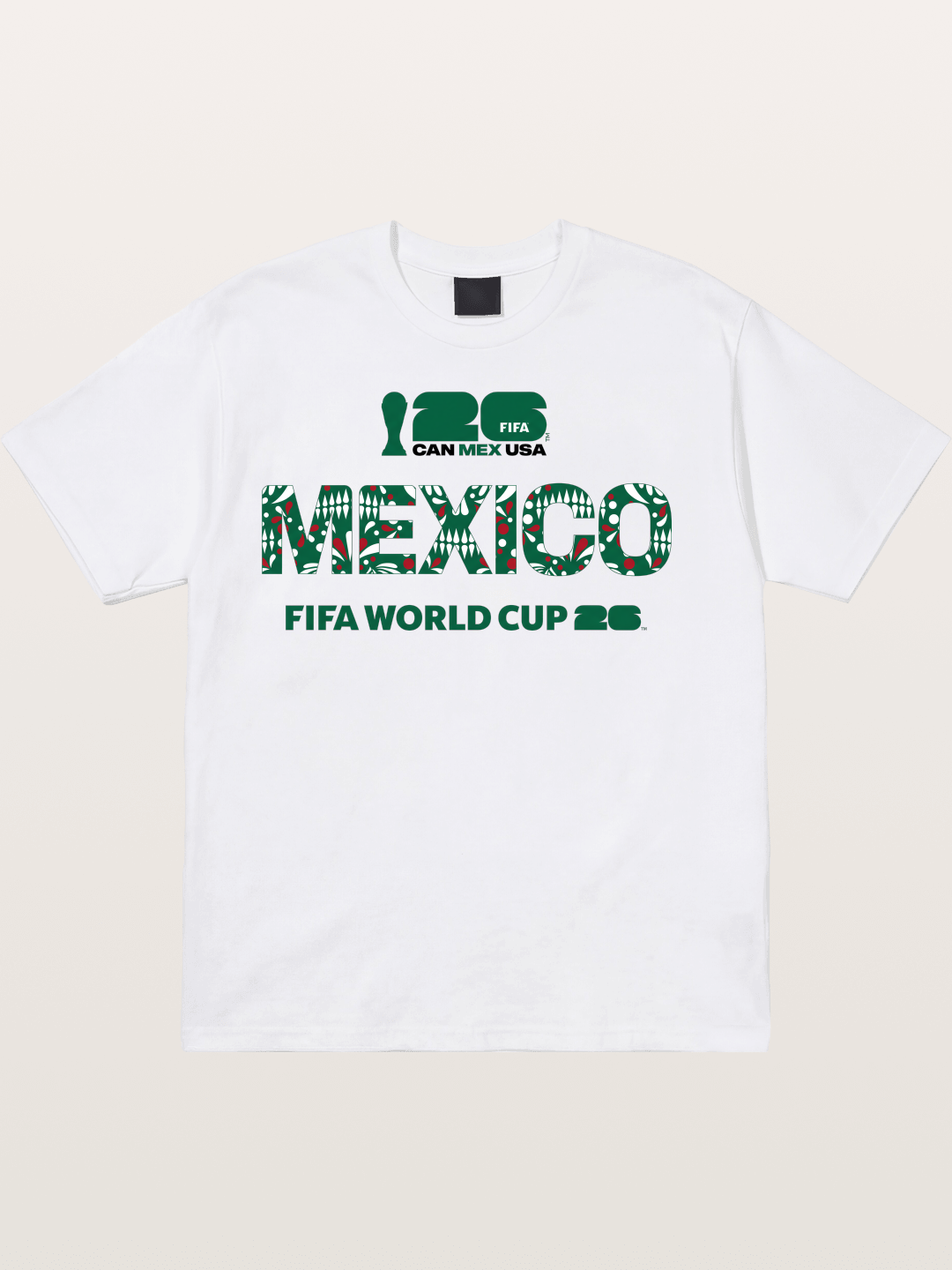 Mexico 2026 Pattern Typography Cotton T-shirt
