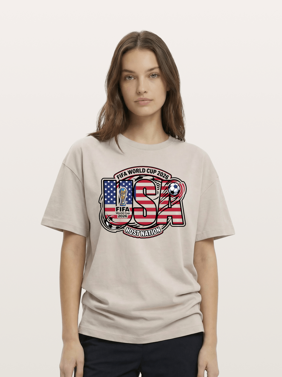 USA 2026 World Cup Typography Cotton T-shirt