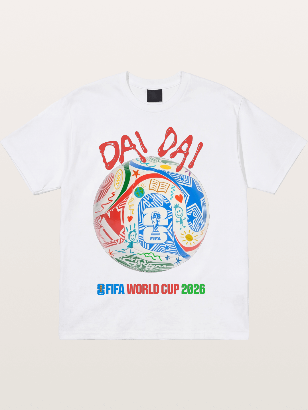 FIFA World Cup 2026 Doodle Soccer Ball Cotton T-shirt