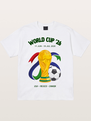 World Cup 26 Trophy and Soccer Ball Cotton T-shirt
