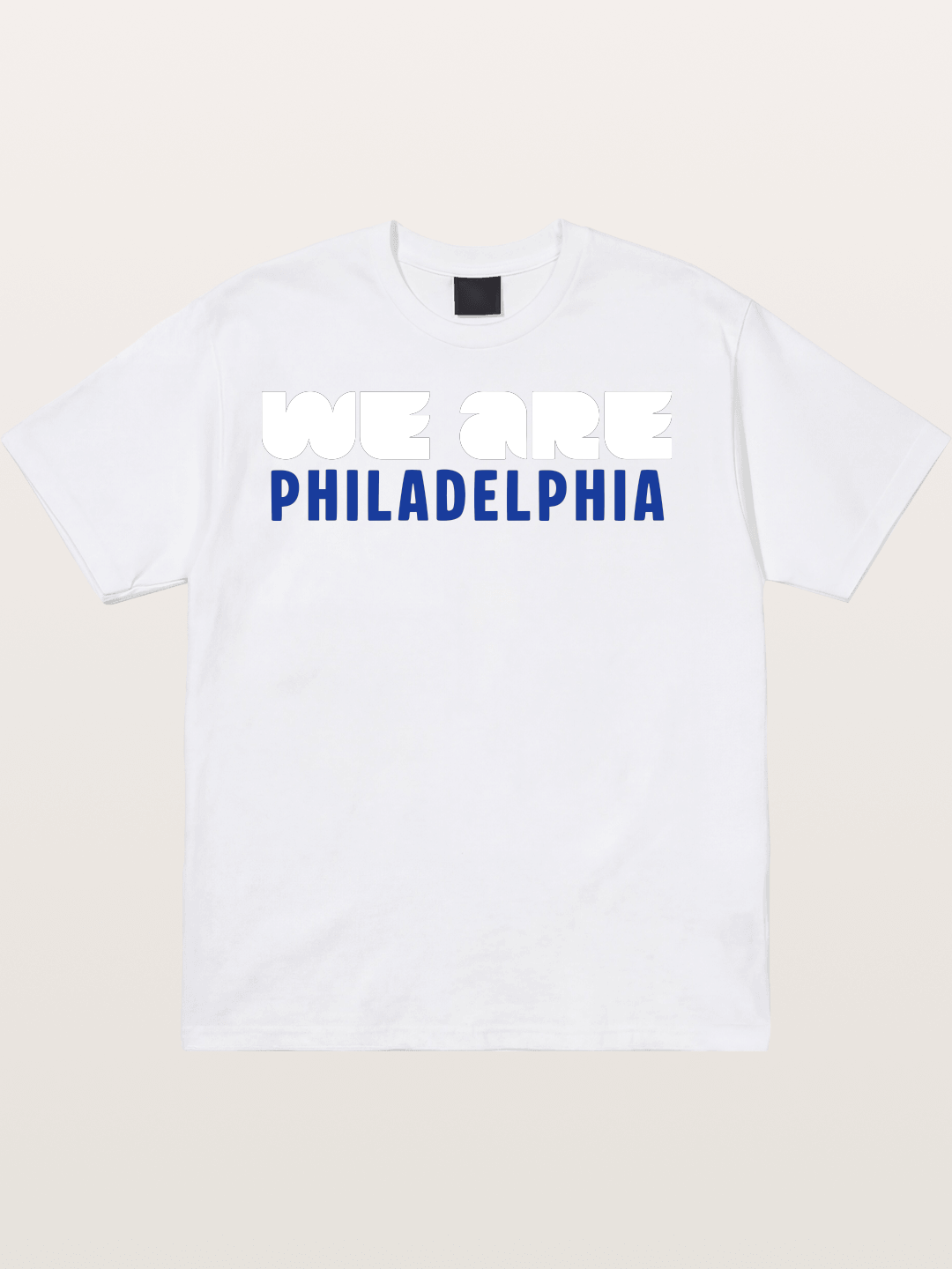 Philadelphia Navy Blue Bold Print Cotton T-shirt