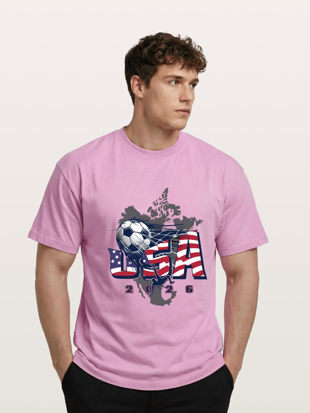American Flag Soccer Map 2026 Gildan T-shirt