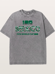 Mexico 2026 Pattern Typography Washed T-shirt