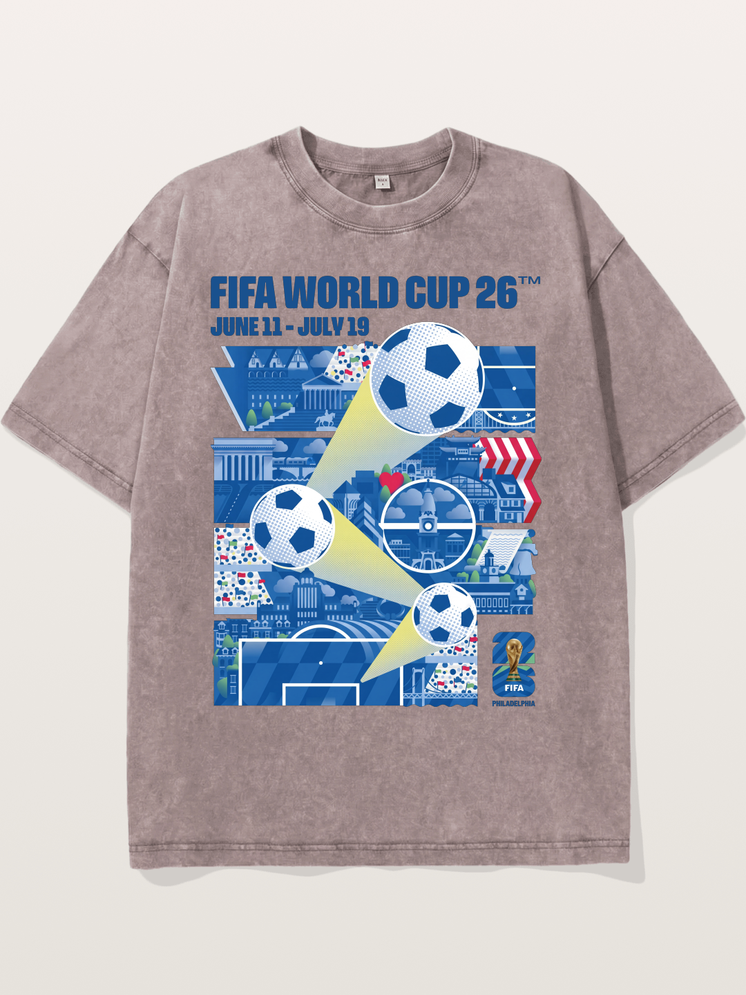 2026 WC Schedule & Landmarks Washed T-shirt