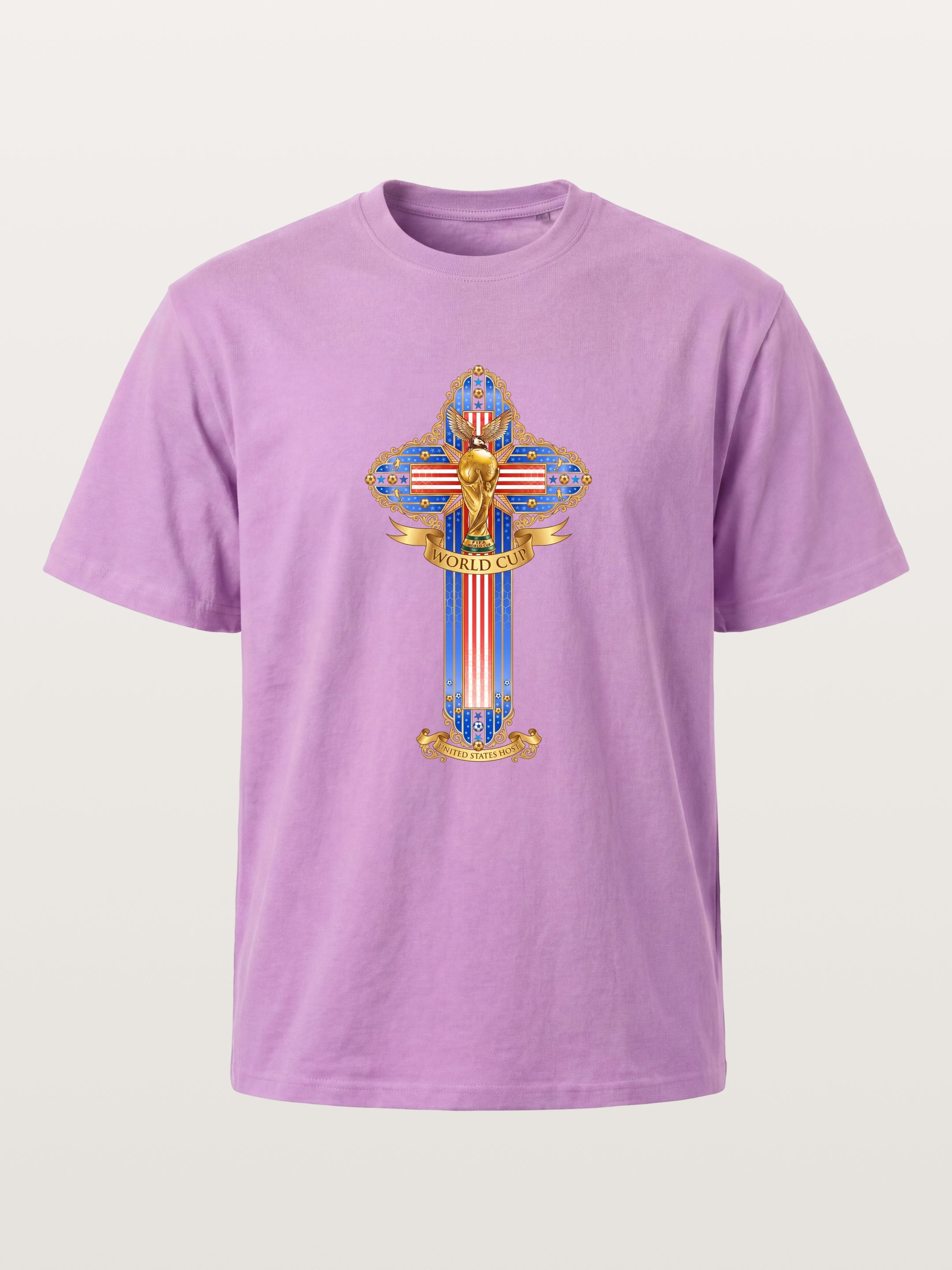 USA Cross World Cup Trophy Card Gildan T-shirt