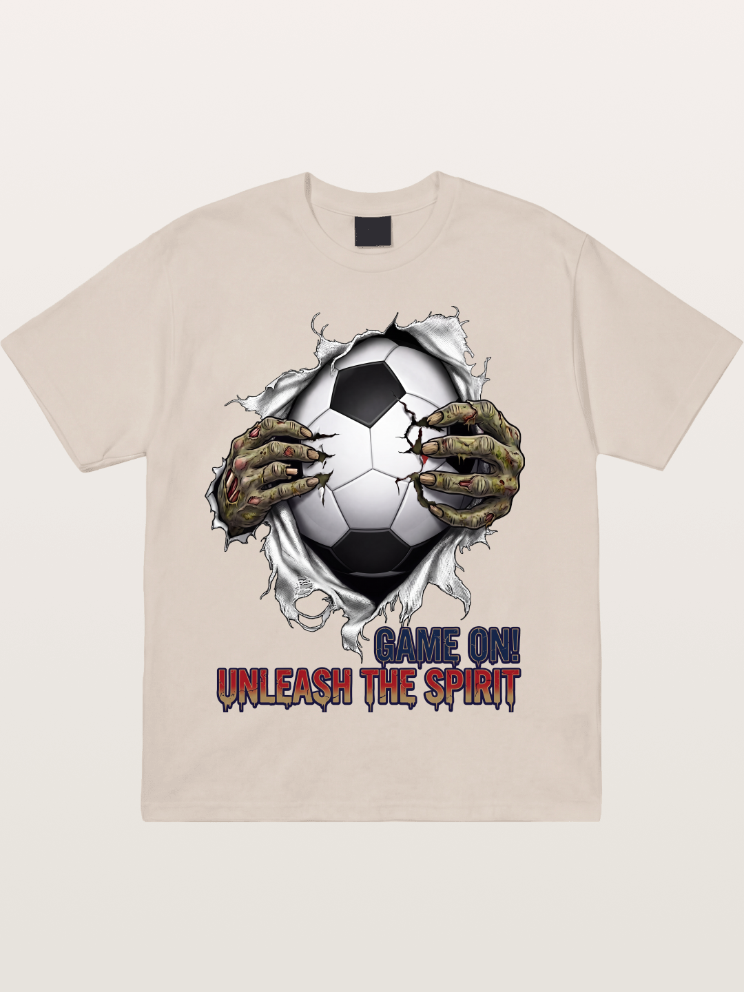Zombie Claw Tear Soccer Print Cotton T-shirt