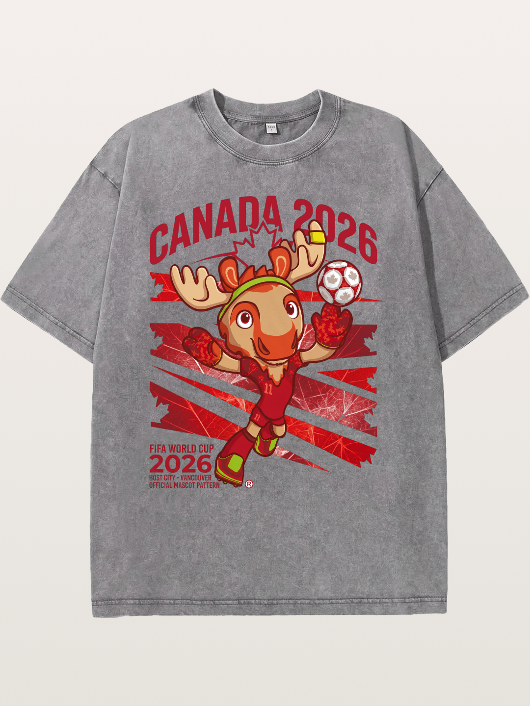 Canada 2026 Moose Mascot Washed T-shirt