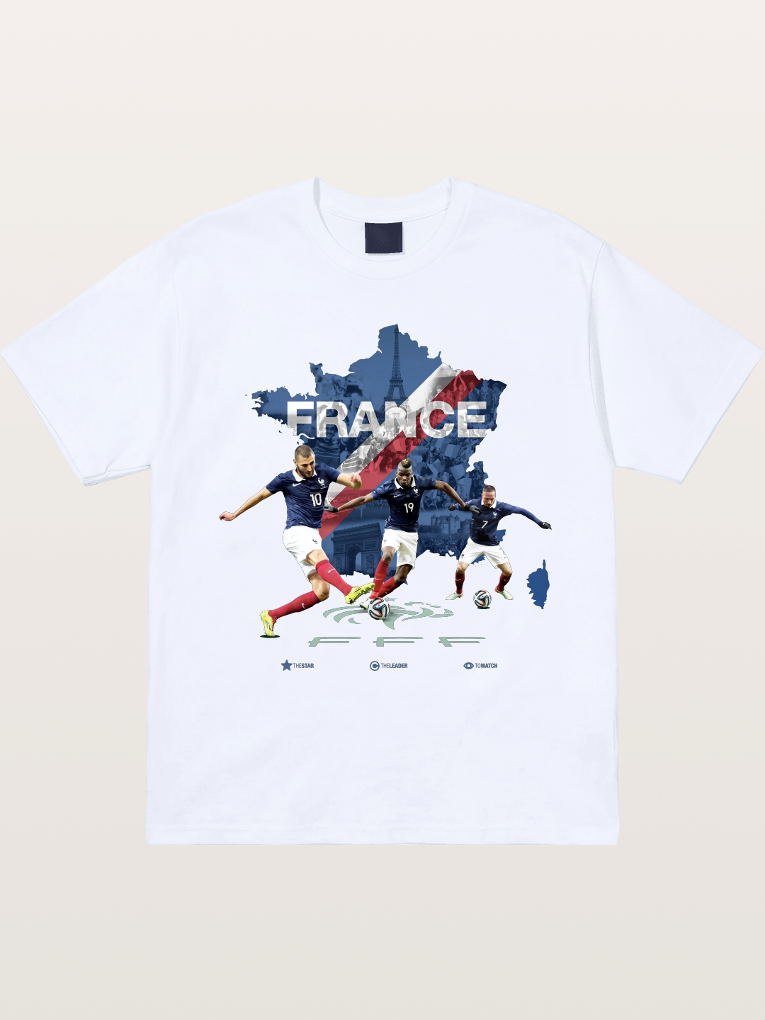 France Football Stars With Map Gildan T-shirt