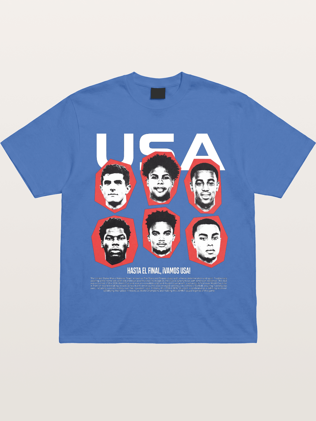 Six US Soccer Stars Hexagon Layout Gildan T-shirt