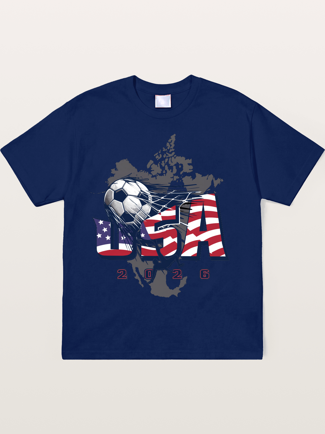 American Flag Soccer Map 2026 Soft-Stay T-shirt