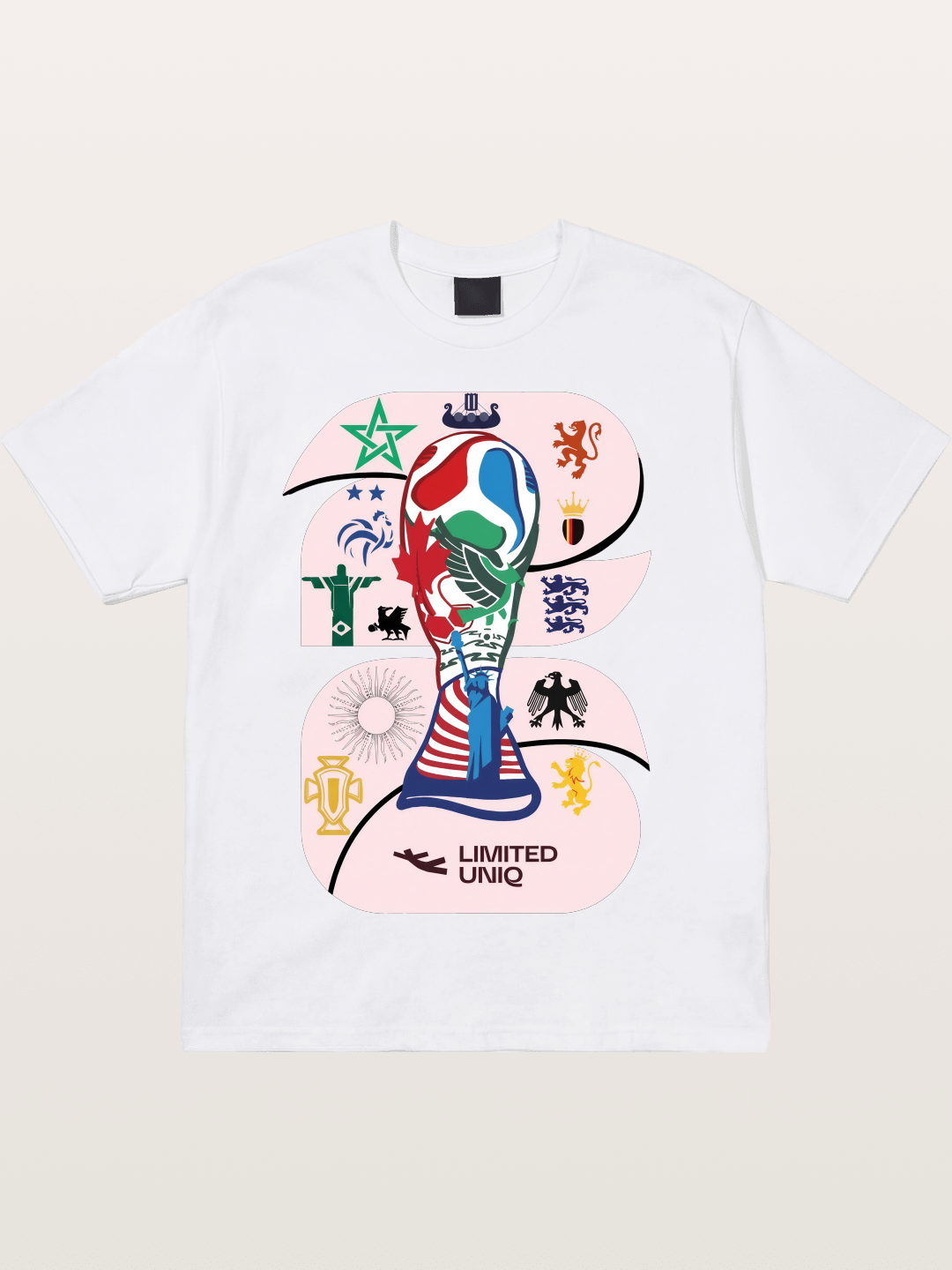 2026 World Cup Trophy Collage Cotton T-shirt