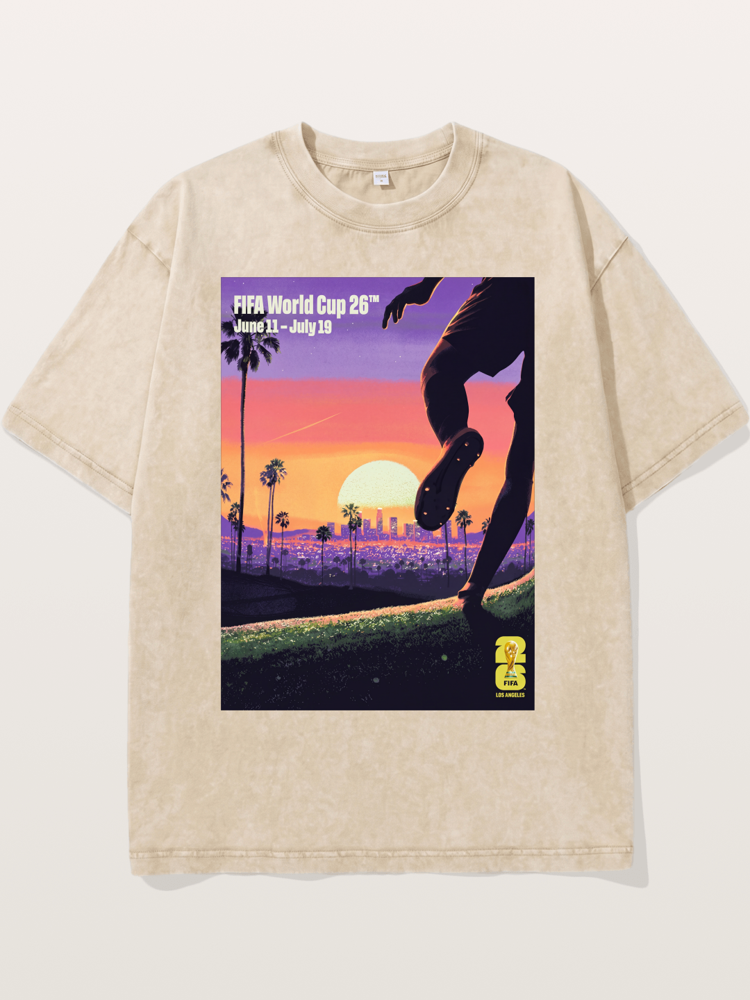 LA WC 2026 Sunset Soccer Kick Washed T-shirt