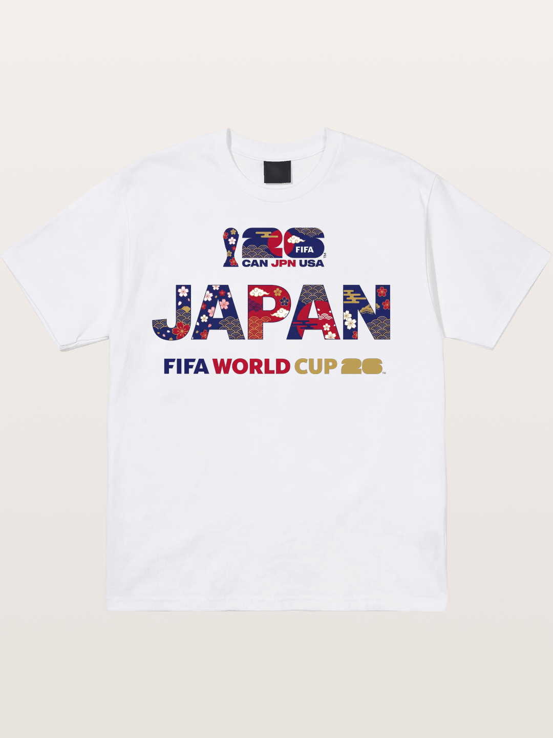 2026 World Cup Japan Sakura Typo Cotton T-shirt