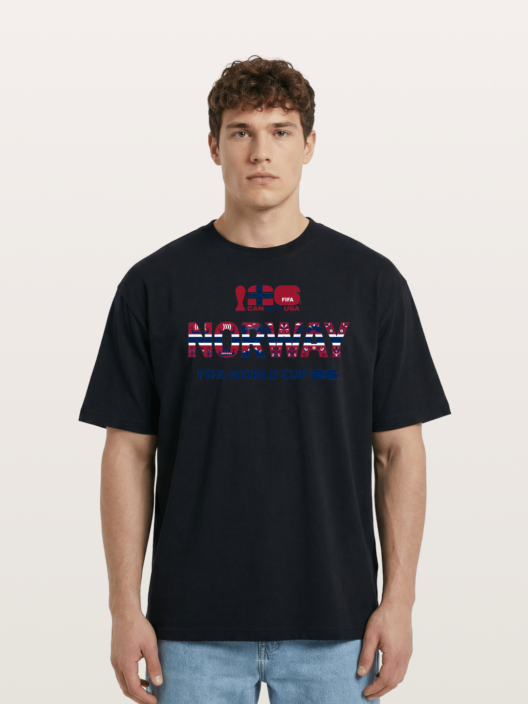 Norway 2026 Folk Pattern Print Cotton T-shirt