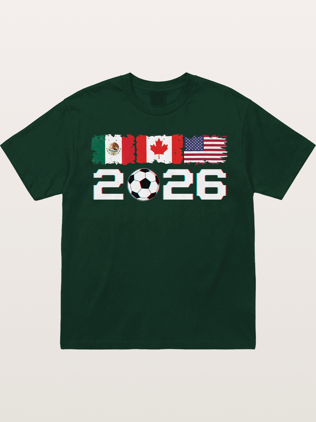 2026 WC USA Mexico Canada Flags Gildan T-shirt