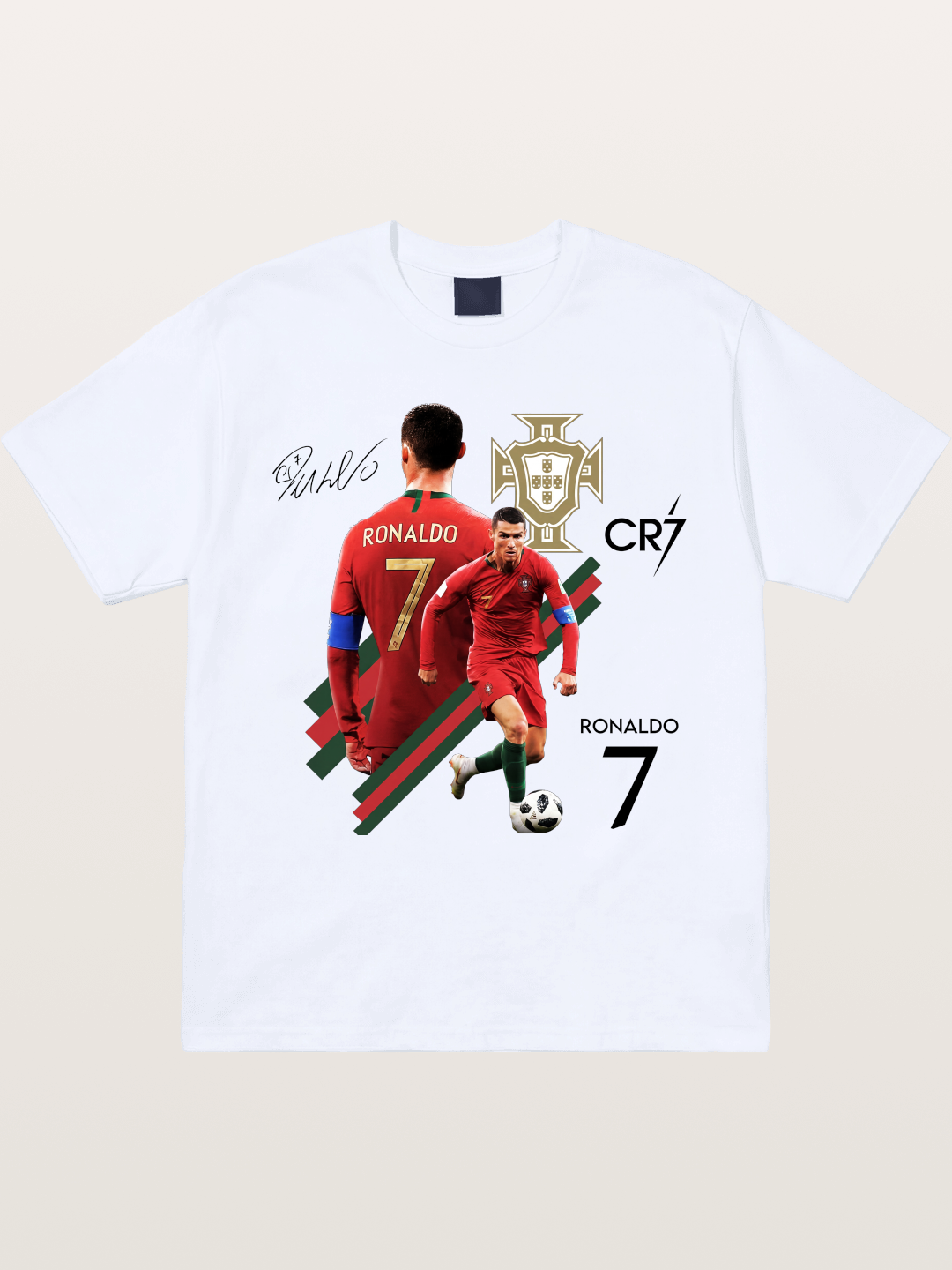 CR7 Portugal Crest Montage Gildan T-shirt