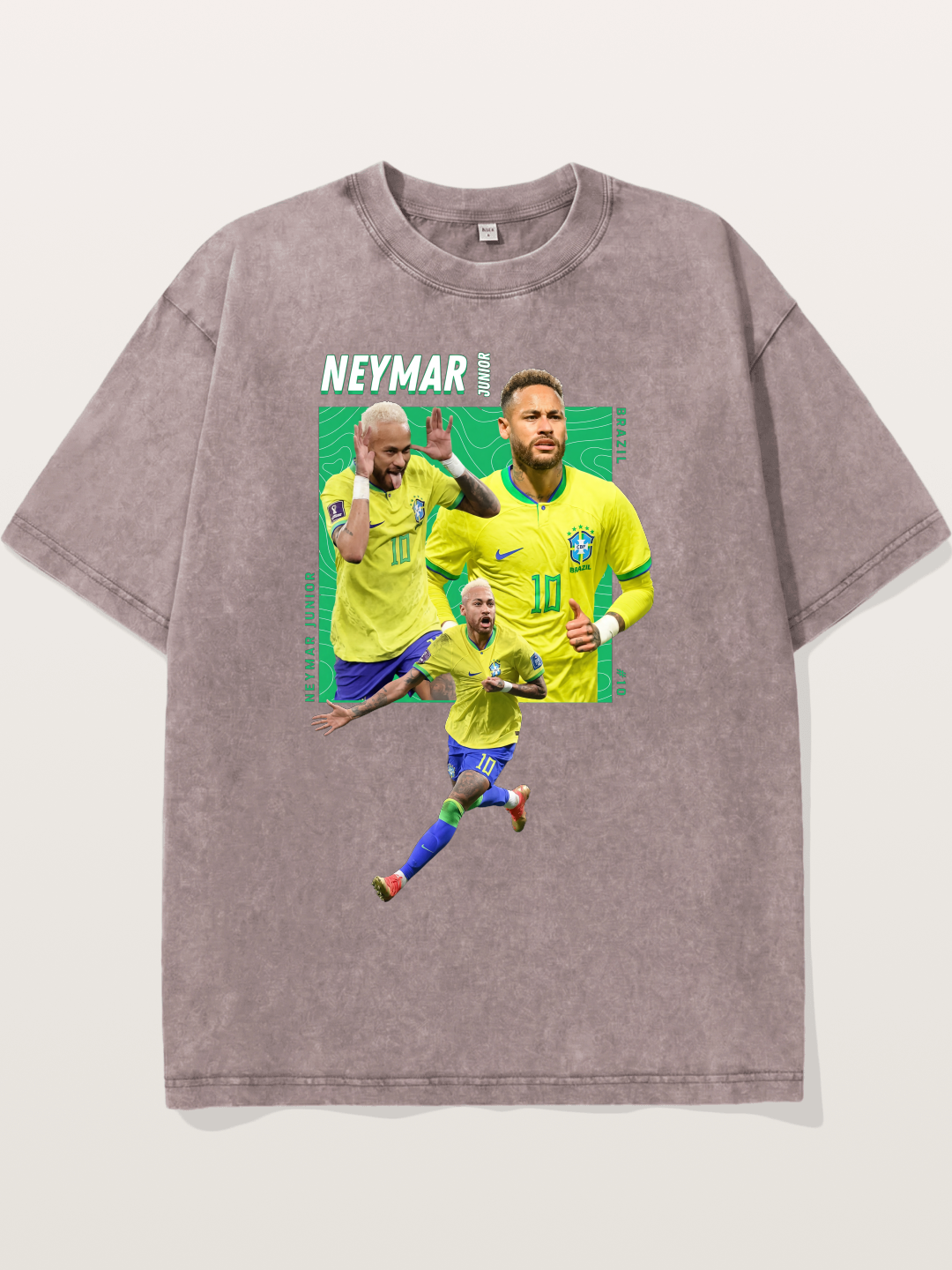 Neymar Collage Brazil Poster Washed T-shirt