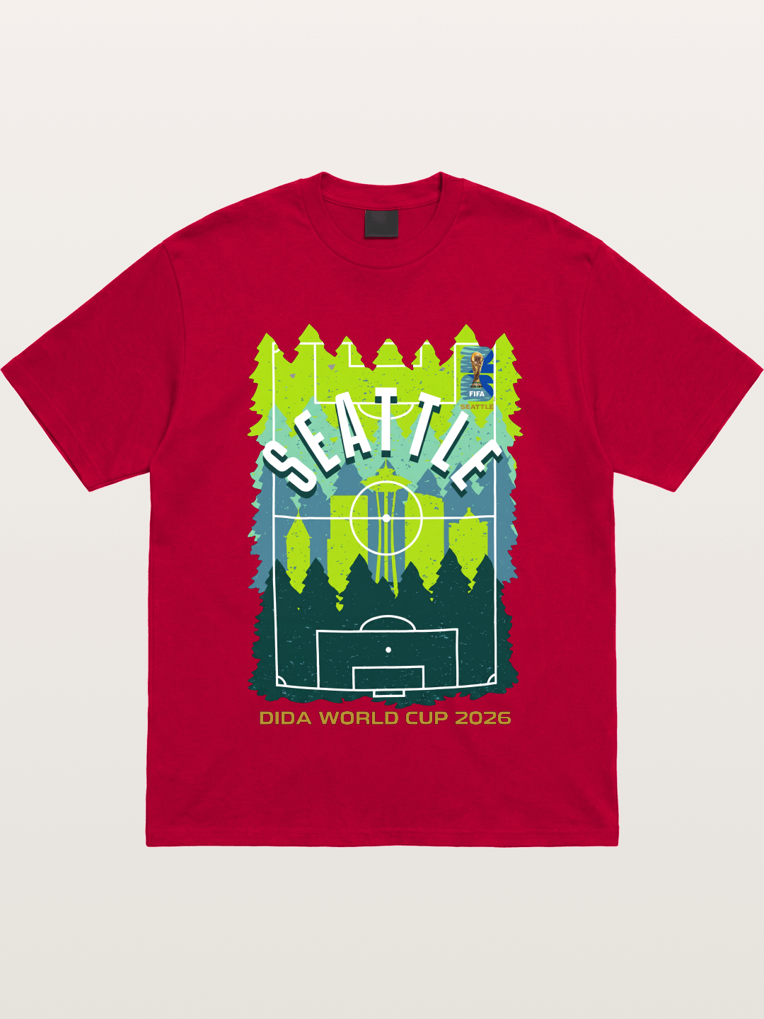 Seattle WC 2026 Forest Soccer Pitch Gildan T-shirt