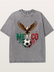 Mexico 2026 WC Eagle Print Washed T-shirt