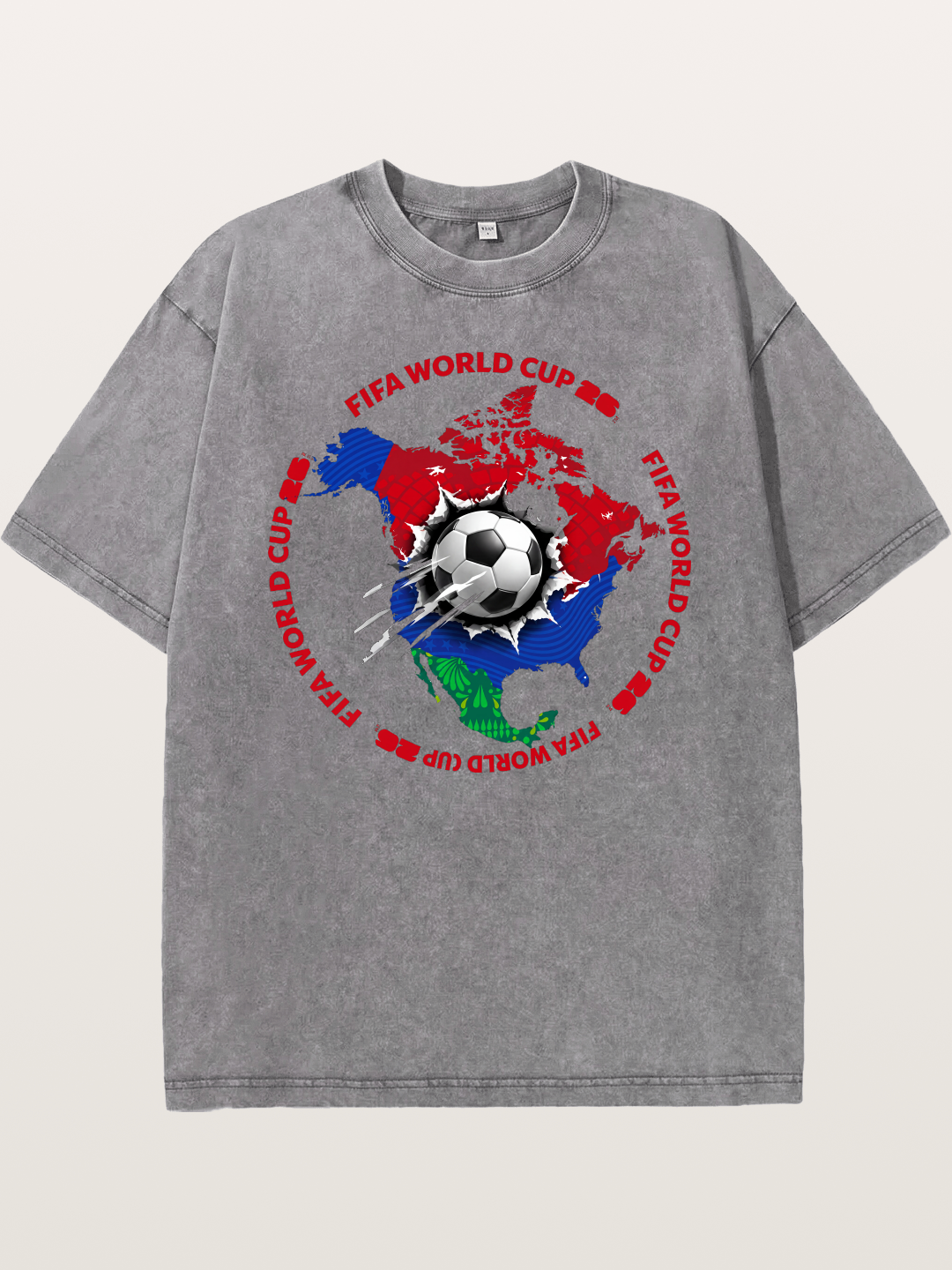 Soccer Ball Americas Burst Design Washed T-shirt