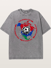 Soccer Ball Americas Burst Design Washed T-shirt