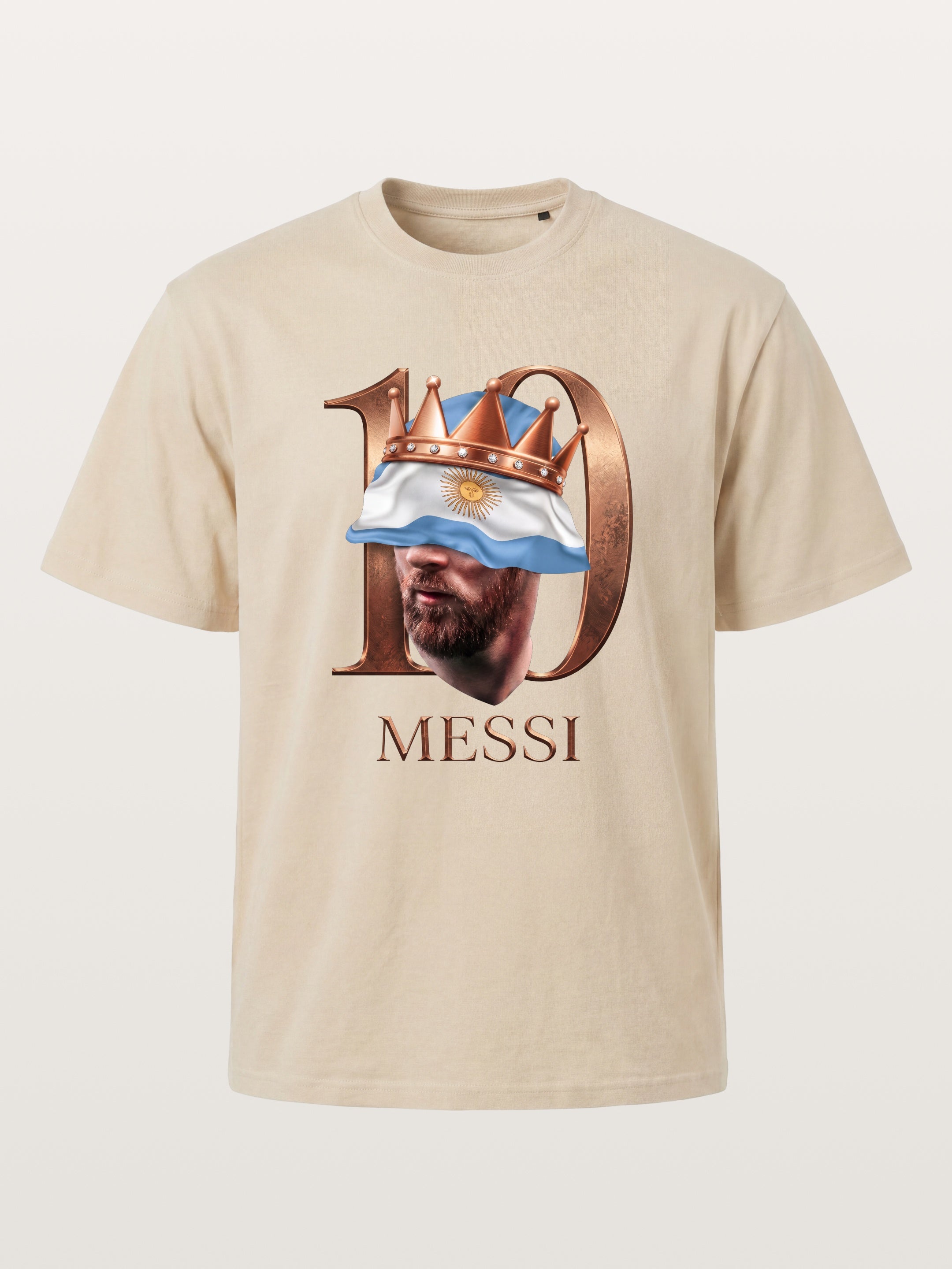 Messi Crown Argentina Flag Art Gildan T-shirt