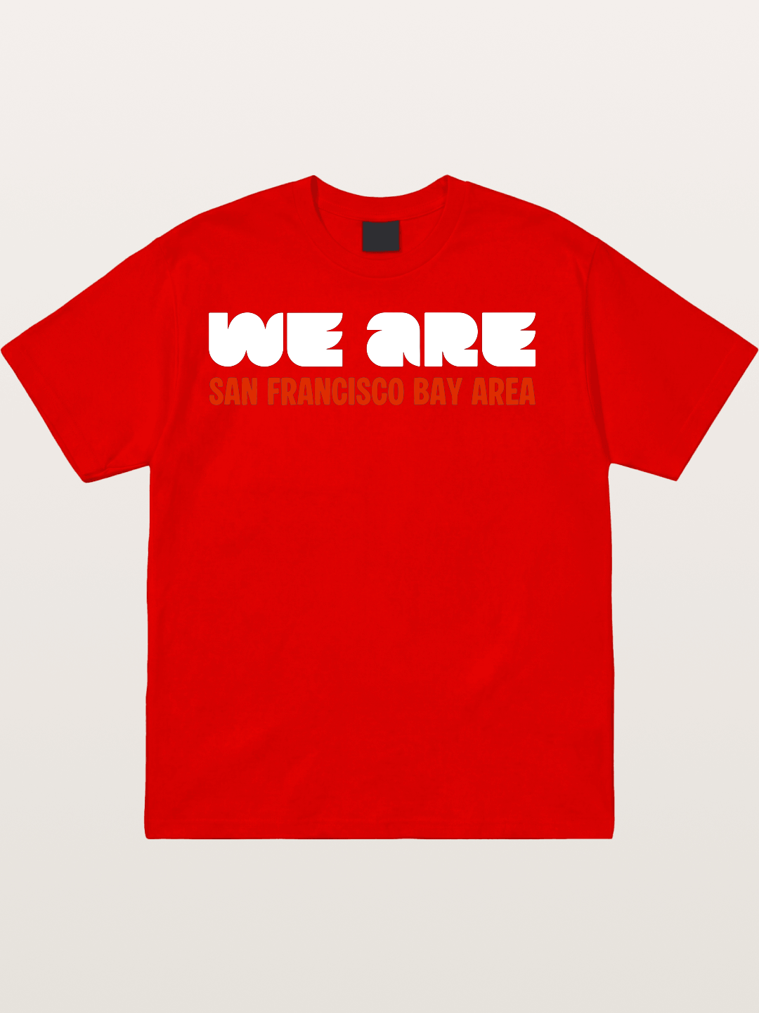 San Francisco Bay Area Red Text Cotton T-shirt