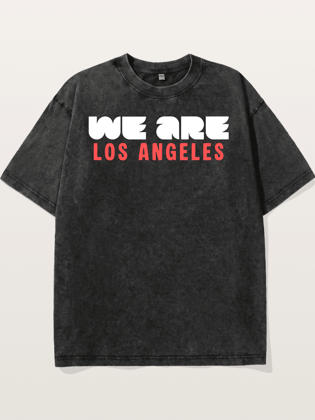 Los Angeles Red-Blue Typo Washed T-shirt