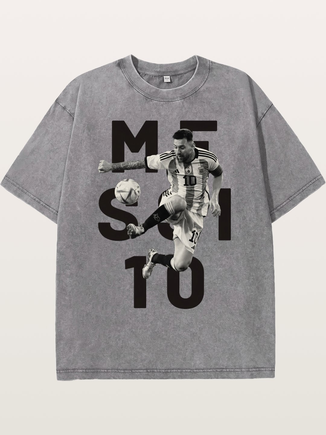 Messi 10 Action Print Washed T-shirt
