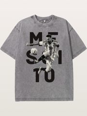 Messi 10 Action Print Washed T-shirt