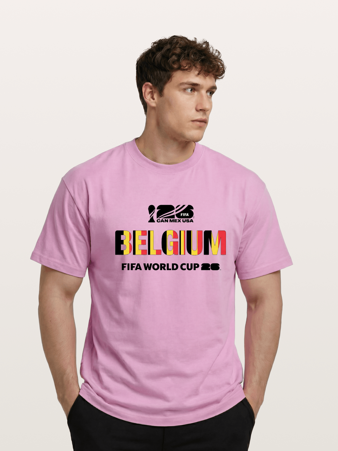 Belgium 2026 Flag Pattern Print Gildan T-shirt