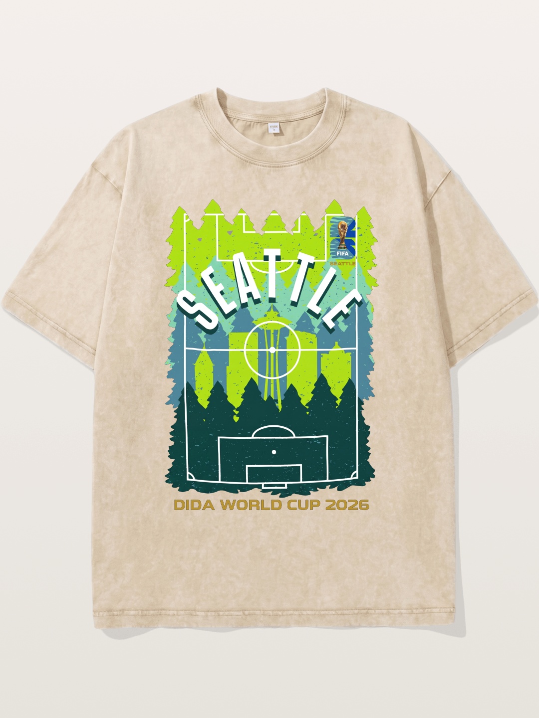 Seattle WC 2026 Forest Soccer Pitch Washed T-shirt