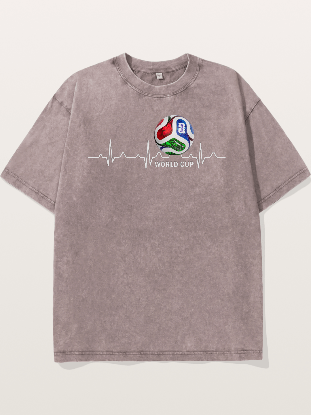 World Cup Soccer Heartbeat Graphic Washed T-shirt