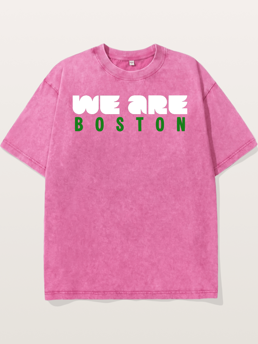 Boston Green Bold Text Washed T-shirt