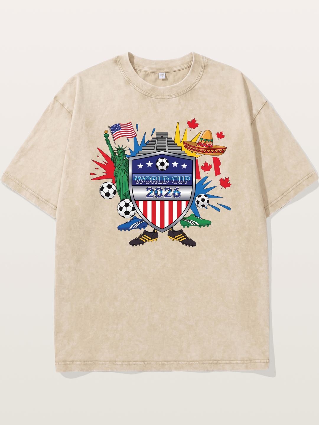 USA Mexico Canada WC Shield Washed T-shirt