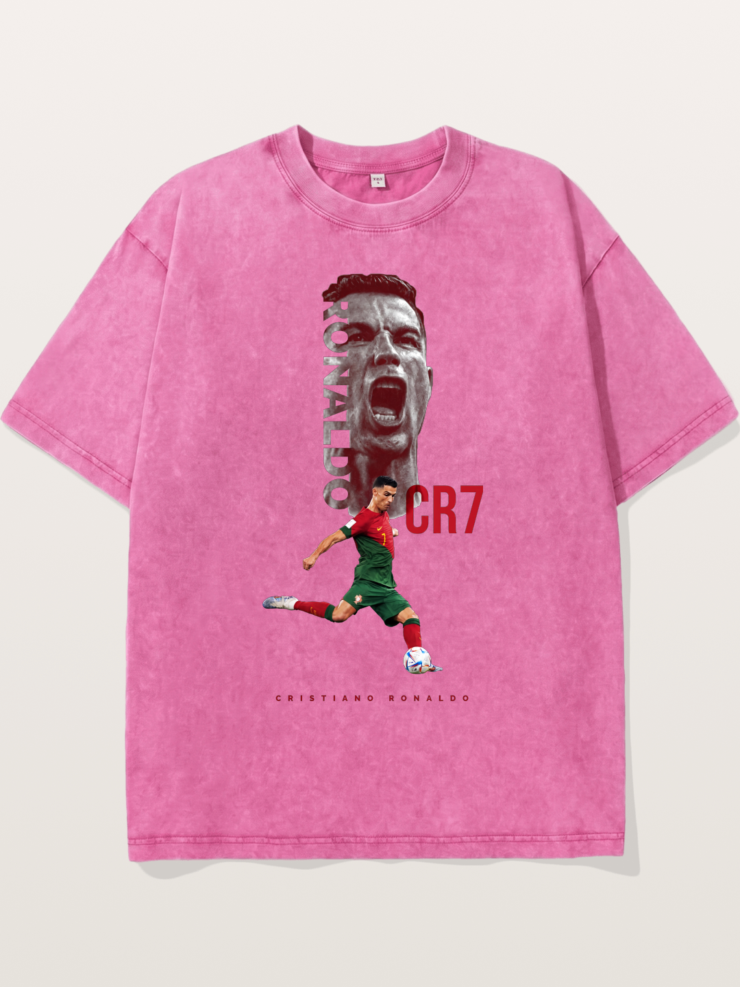 CR7 Portugal Action Print Washed T-shirt
