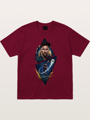 Lionel Messi Split Portrait Art Gildan T-shirt