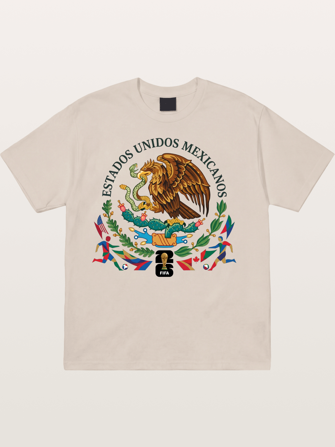 Mexican Eagle World Cup Art Cotton T-shirt